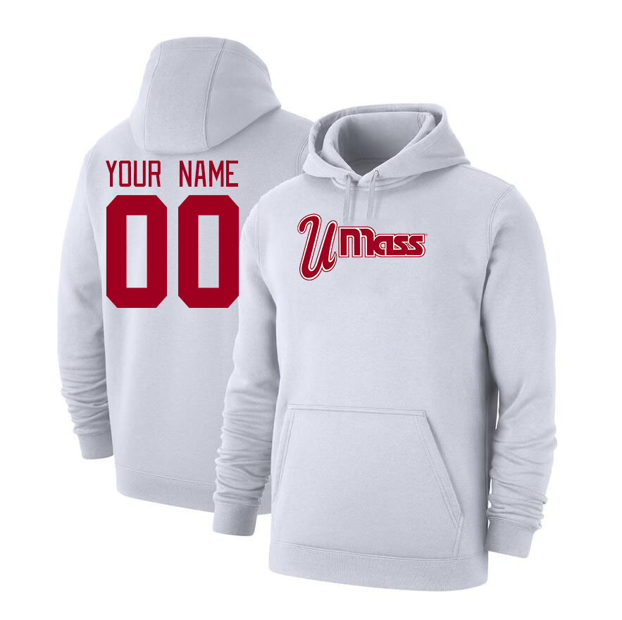 Custom Massachusetts Minutemen Name And Number Hoodies-White